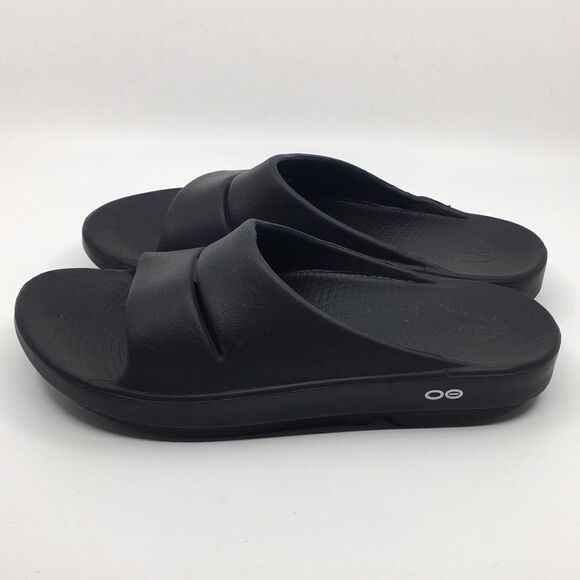 Oofos Ooahh Black Slides Sandals Unisex EU 42 M9 W11 Recovery Therapy slides main image 14